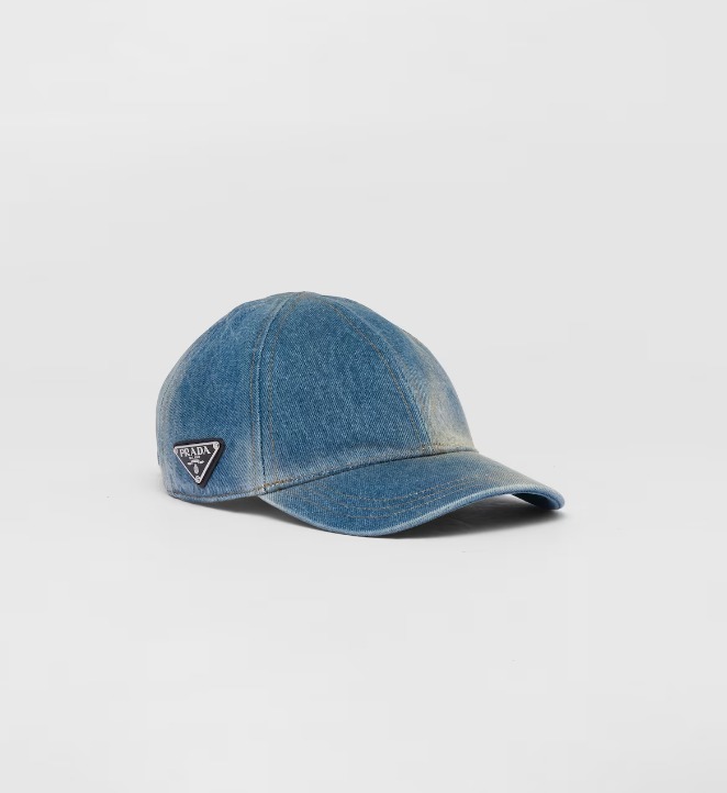 《送料無料》 PRADA Denim baseball cap