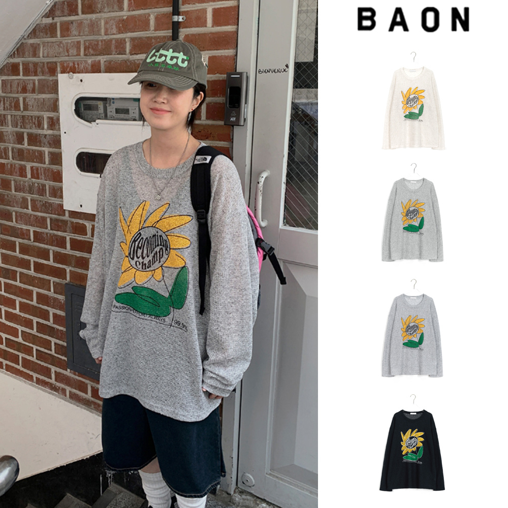 【BAON】[unisex] Ryumi summer flower printing over net knit