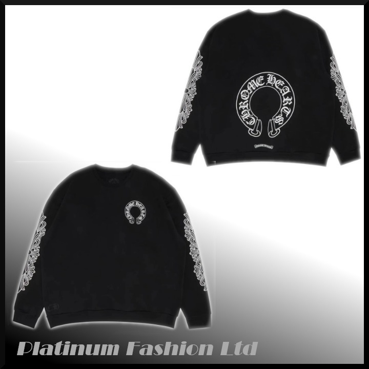 在庫少◆送料込♪【Chrome Hearts】ホースシュー ロゴ sweat 黒