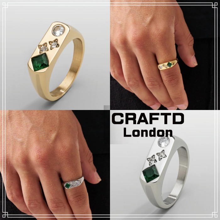 【CRAFTD London】VINTAGE STONE SIGNET リング 2色