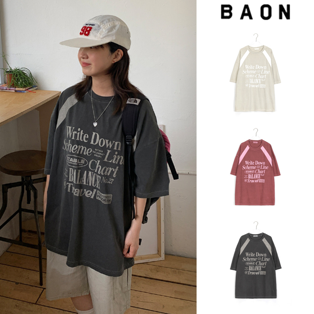 【BAON】[unisex] Welldy pigment sporty color over S/S T