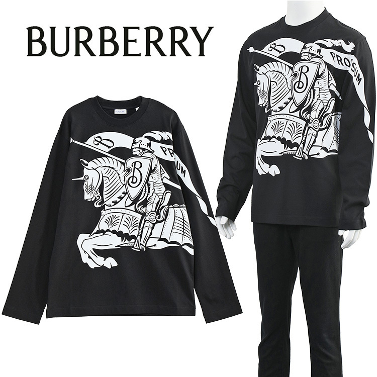 BURBERRY EKD コットントップ 長袖Tシャツ 8095157 BLACK