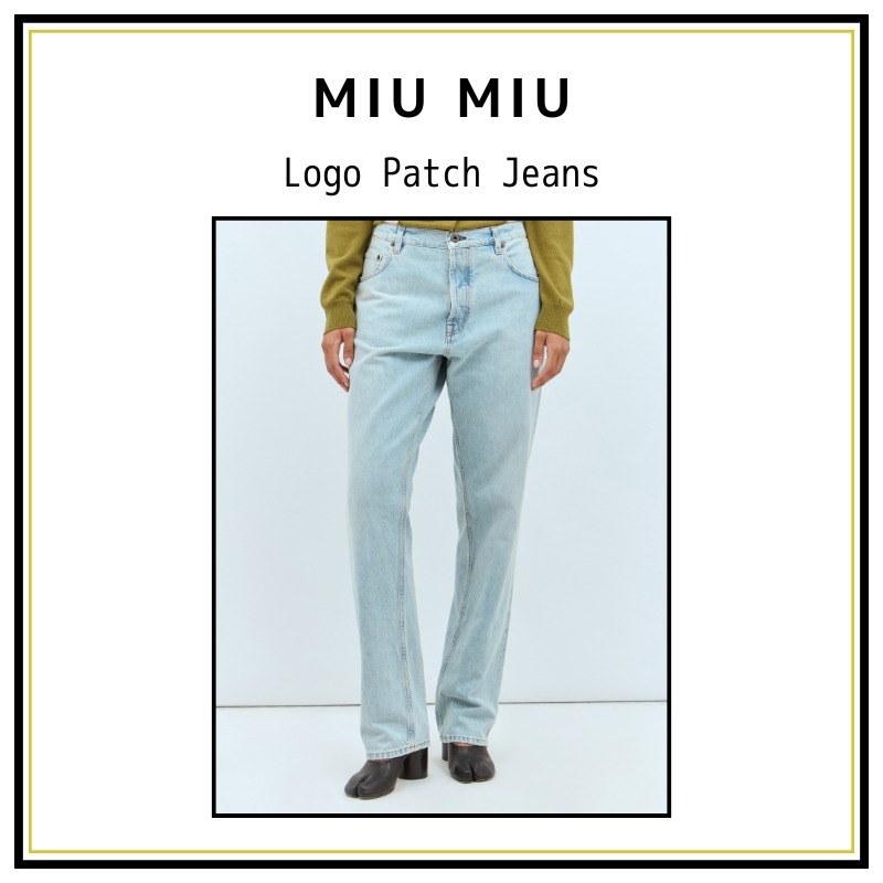 【MIU MIU】ロゴパッチジーンズ 関送無料