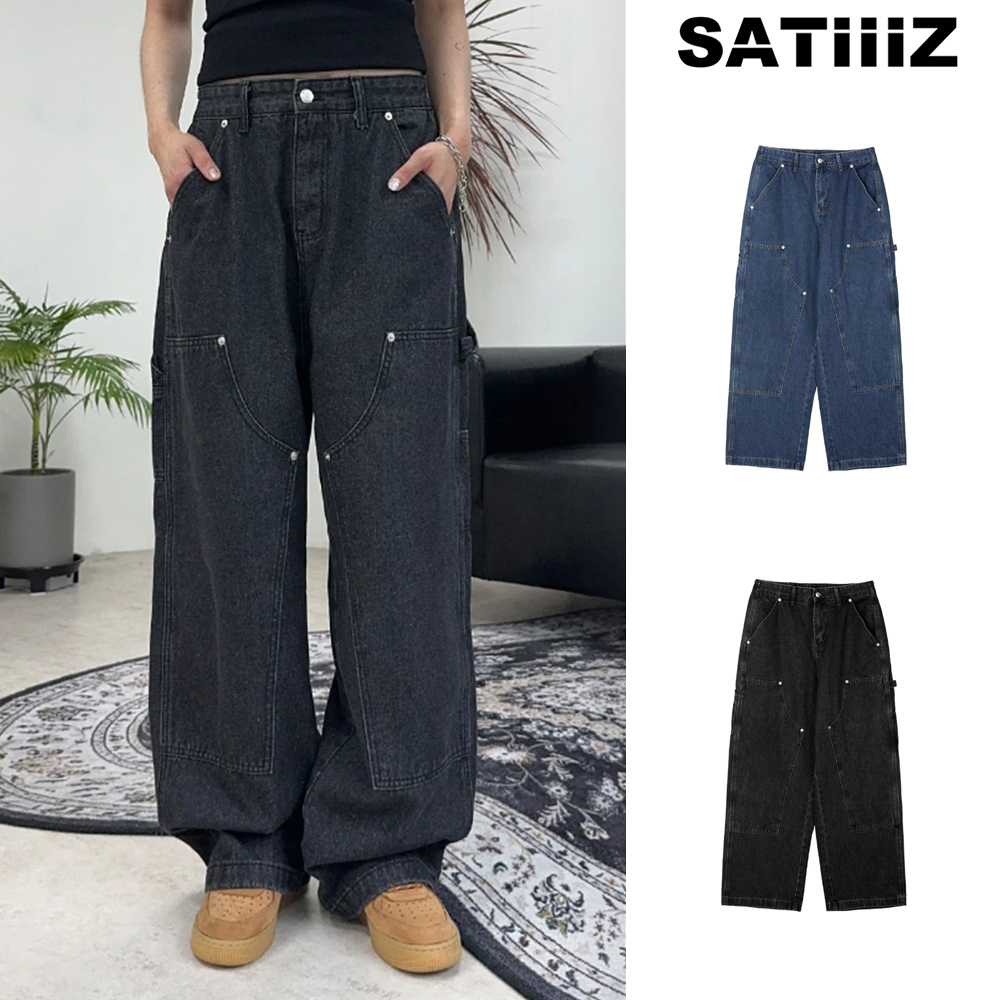 【SATIIIZ】Petton Carpenter Banded Denim Pants