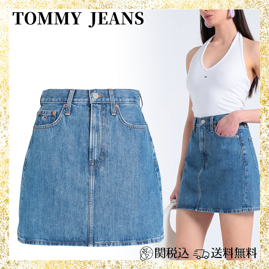 デニムスカート【 JEANS】関税込送料無料 ポケット5つ 無地