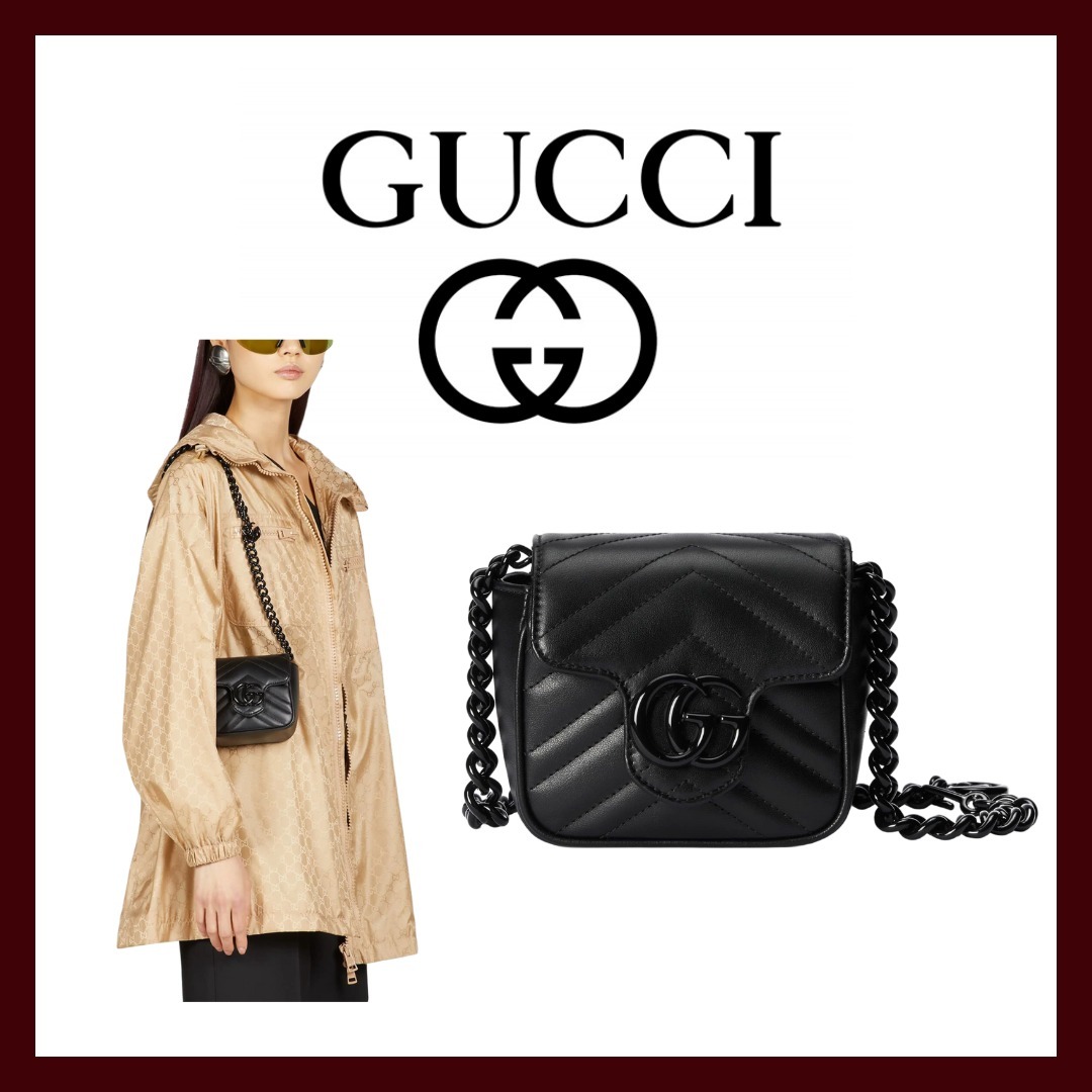 GUCCI グッチ GGマーモント レザー ベルト バッグ