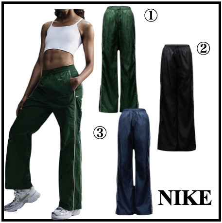 ☆NIKE☆Nike WindrunnerHigh-Waisted Woven Open-Hem Pants
