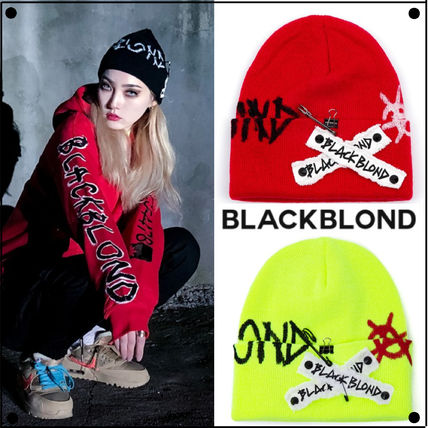 ブラック（黒）系 BLACKBLOND(ブラックブロンド) ニットキャップ