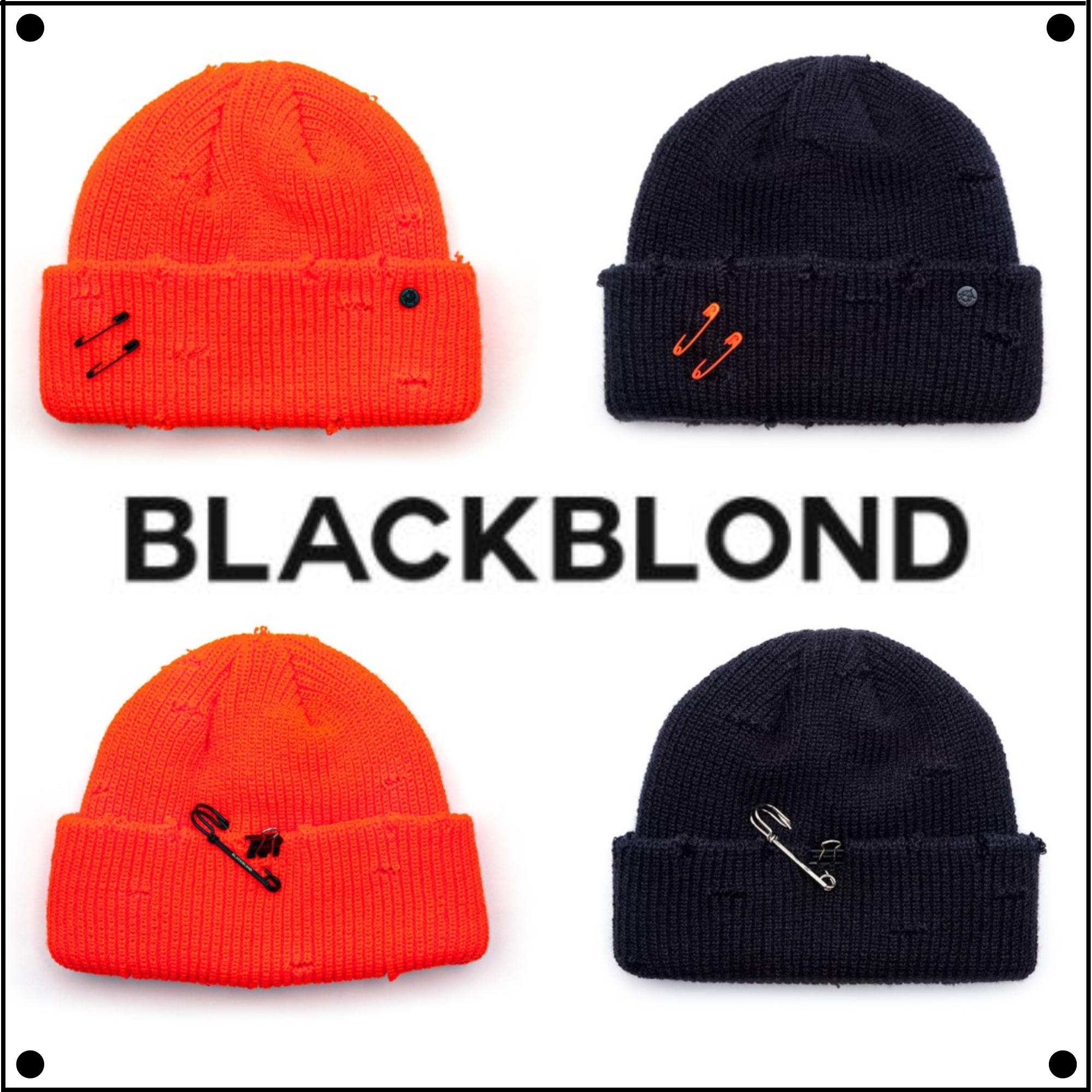 BLACKBLONDのBBD Ripped Custom Short Beanie 全2色