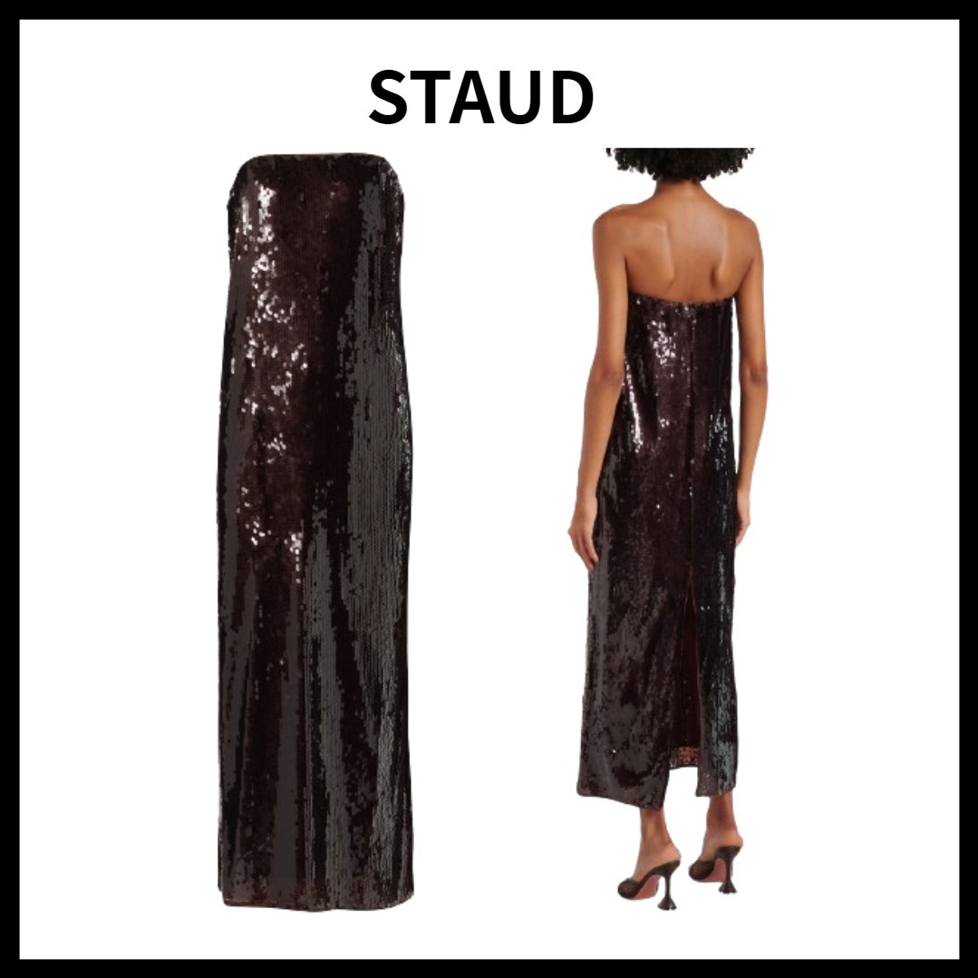 STAUD ケイシー スパンコール マキシドレス