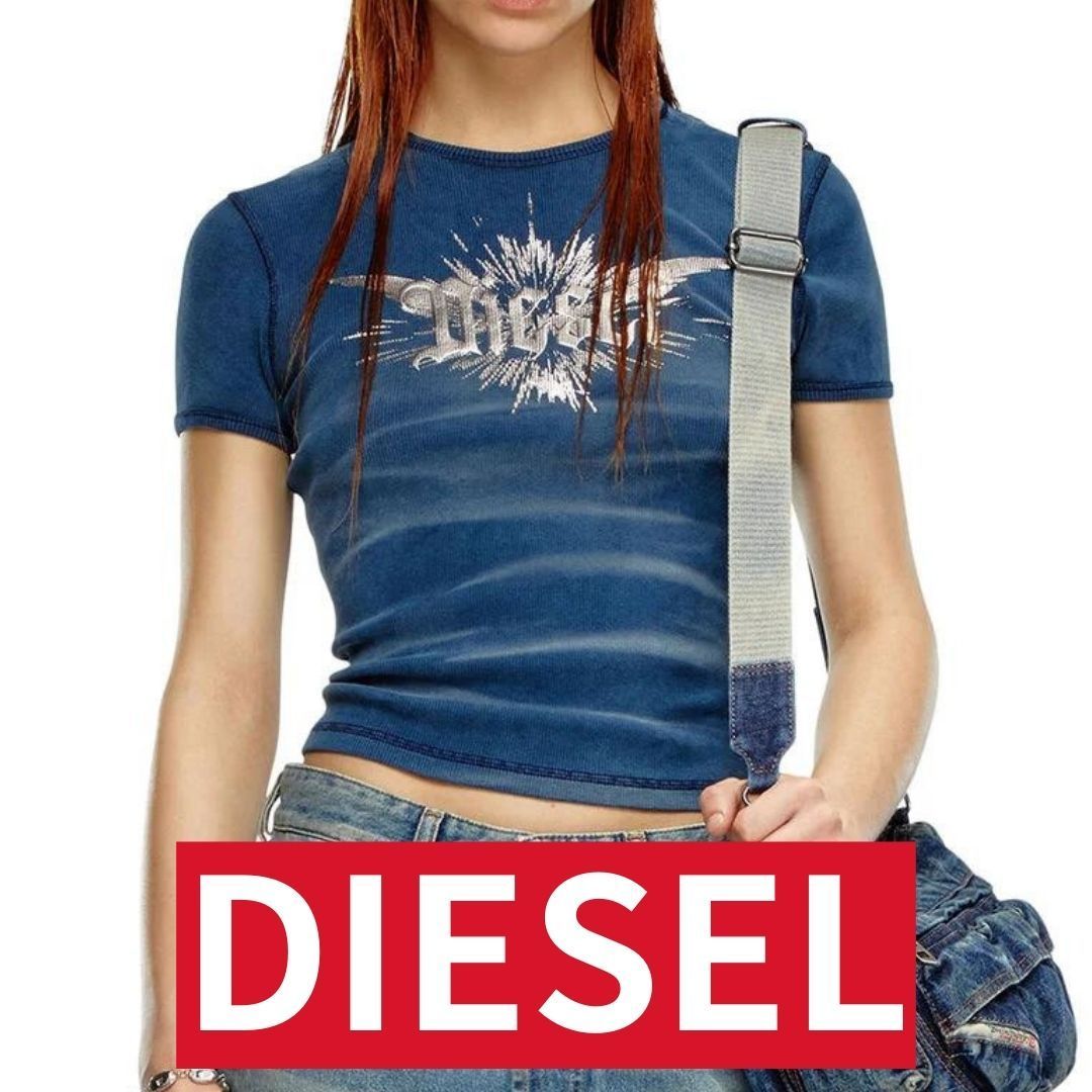DIESEL｜T-Ele-Long-P2 クロップドTシャツ