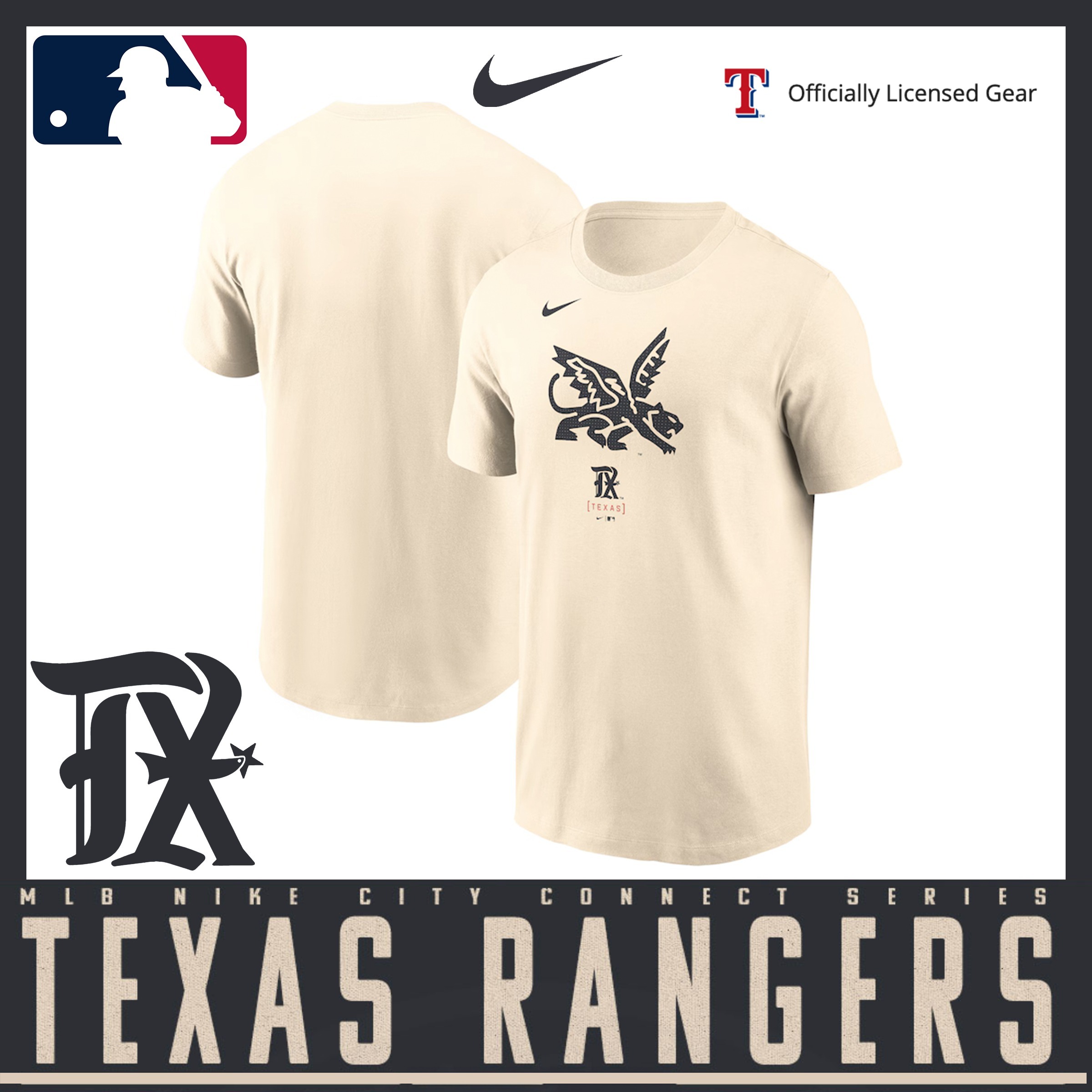 *ナイキ*Texas Rangers*シティコネクト ラージロゴ Tシャツ