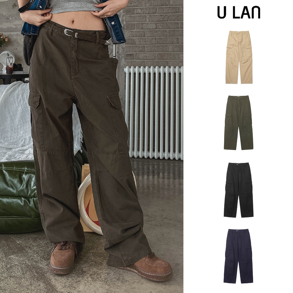 【U LAN】P.O. Straight Cargo Cotton Pants