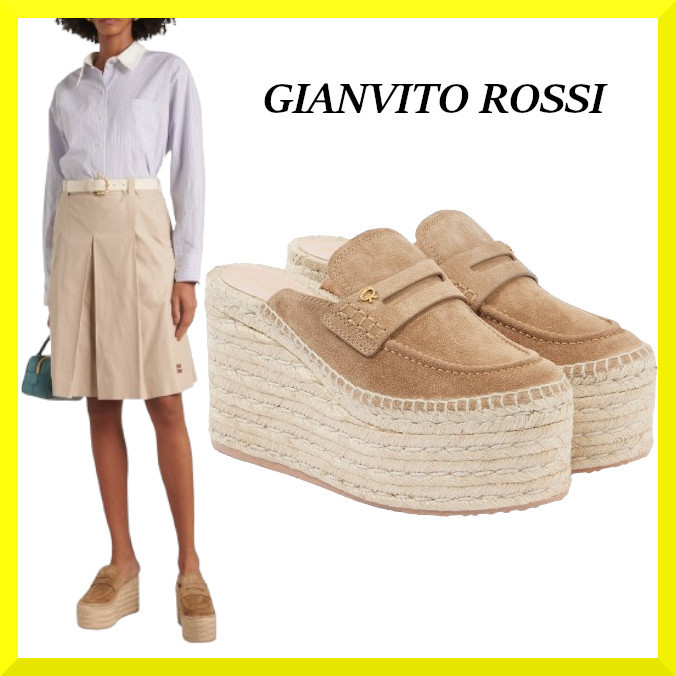 GIANVITO ROSSI☆関税込☆スエードエスパドリーユウェッジ