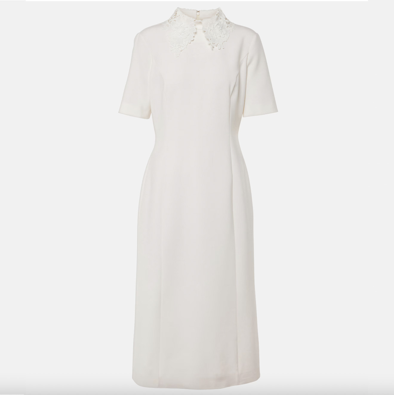 OSCAR DE LA RENTA 〈オスカーデラレンタ〉レース衿ミディドレス