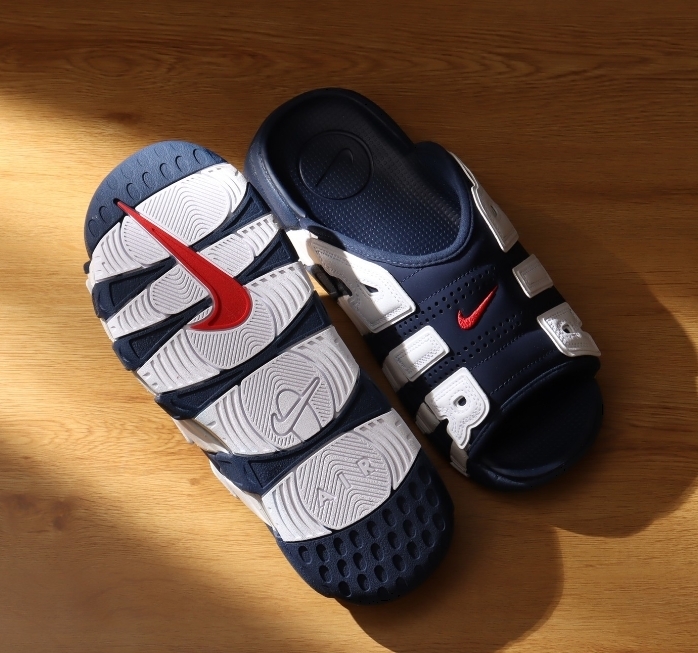 NIKE AIR MORE UPTEMPO SLIDE MIDNIGHT NAVY/U RED 国内発送
