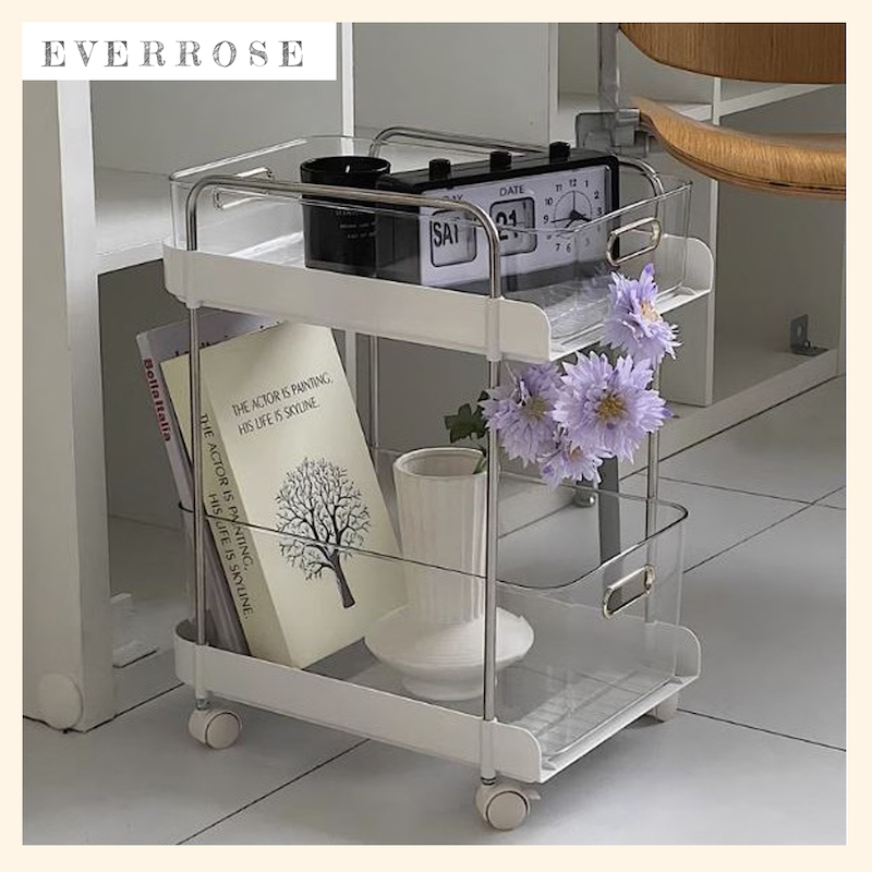 [EverRose] モバイルアクリル2段トローリー