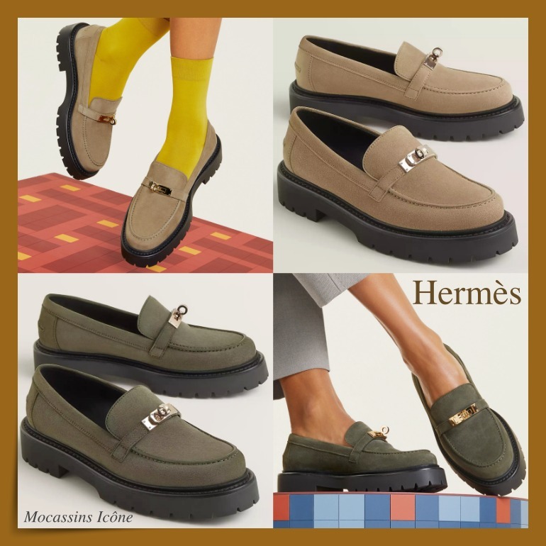 【HERMES】ケリーバックル×スエード☆カラバリ Icone モカシン