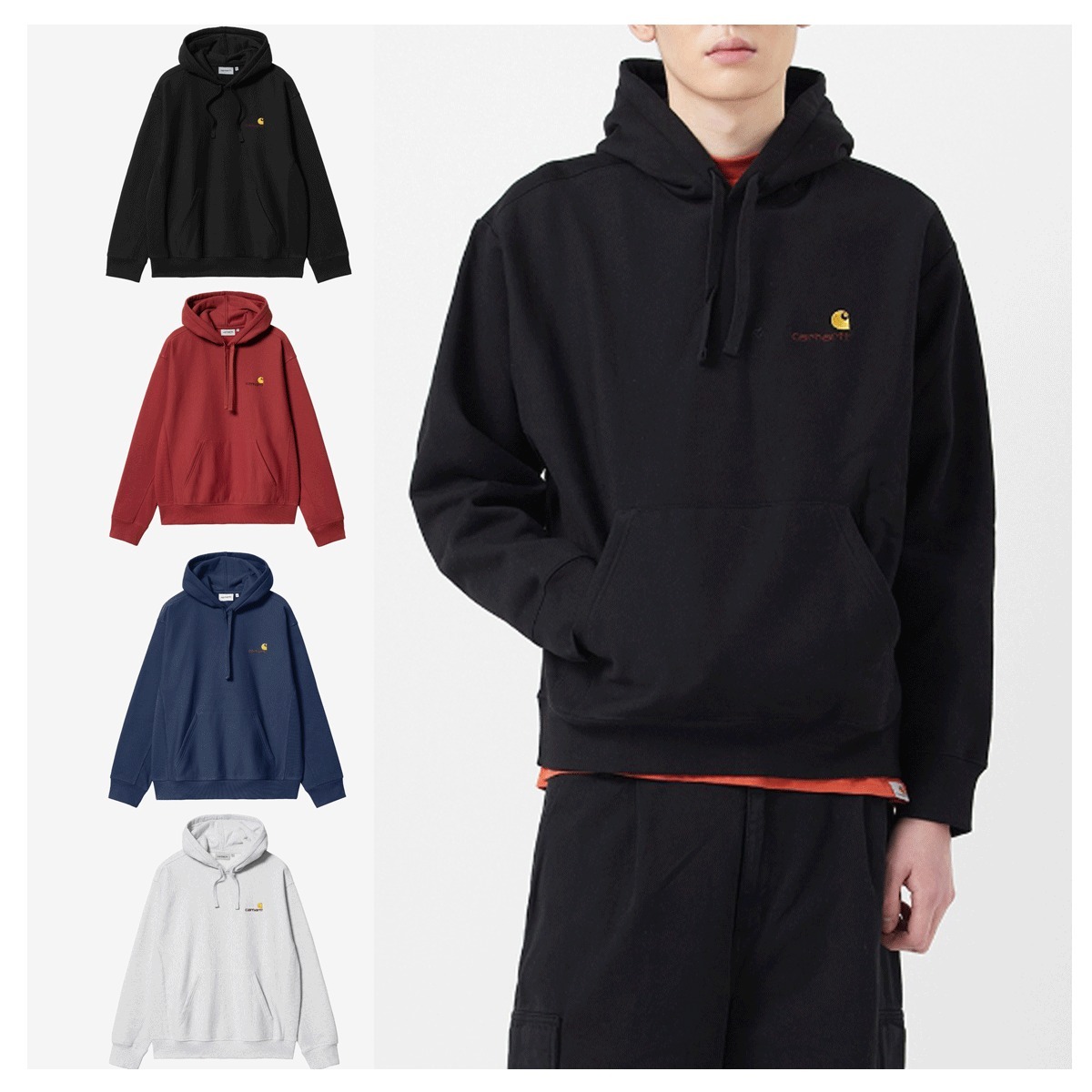 パーカー・フーディ CARHARTT HOODED AMERICAN SCRIPT SWEATSHIRT 4FK1329