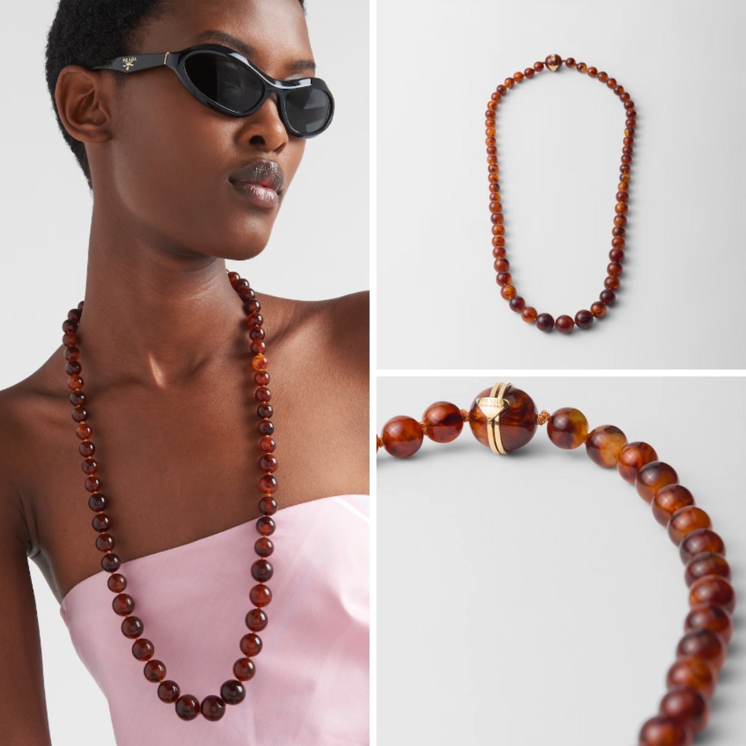 《送料無料》 PRADA Plexiglas necklace