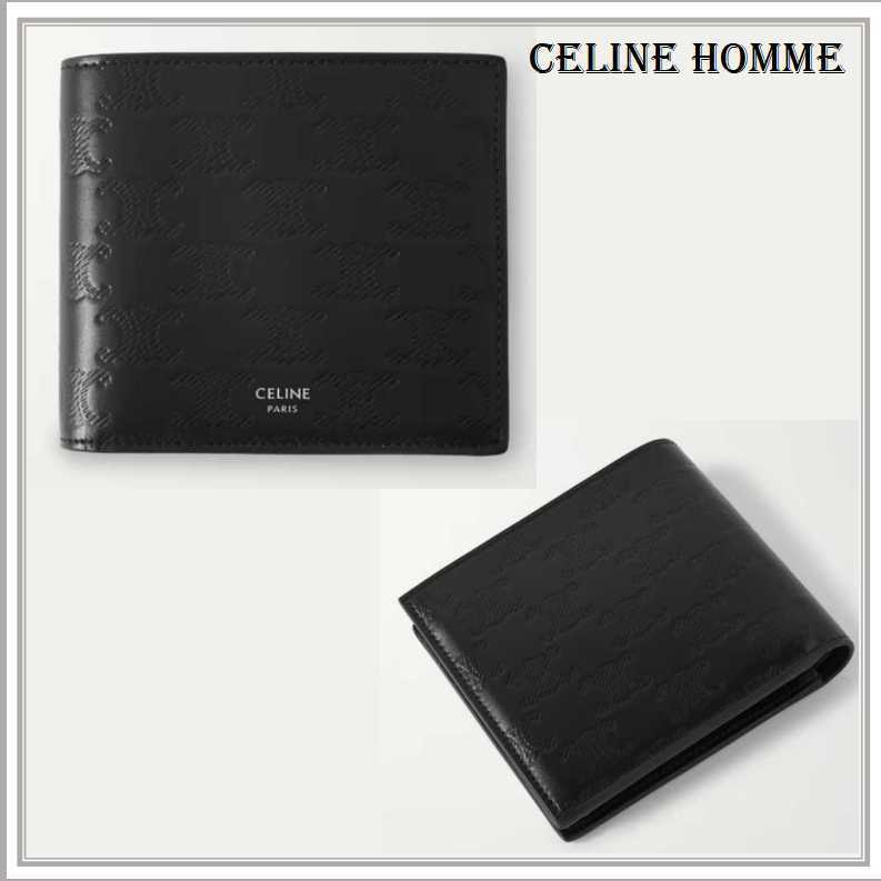 品多く 関税込】CELINE セリーヌ◇トリオンフ レザー 折りたたみ財布 小物