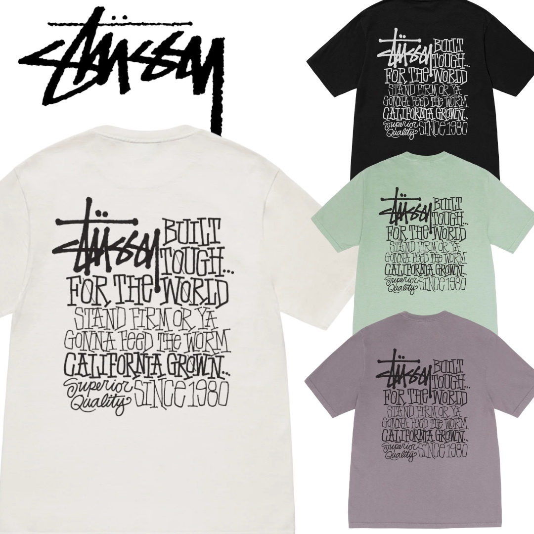 【24SS最新作】stussy CALIFORNIA GROWN TEE PIGMENT DYED
