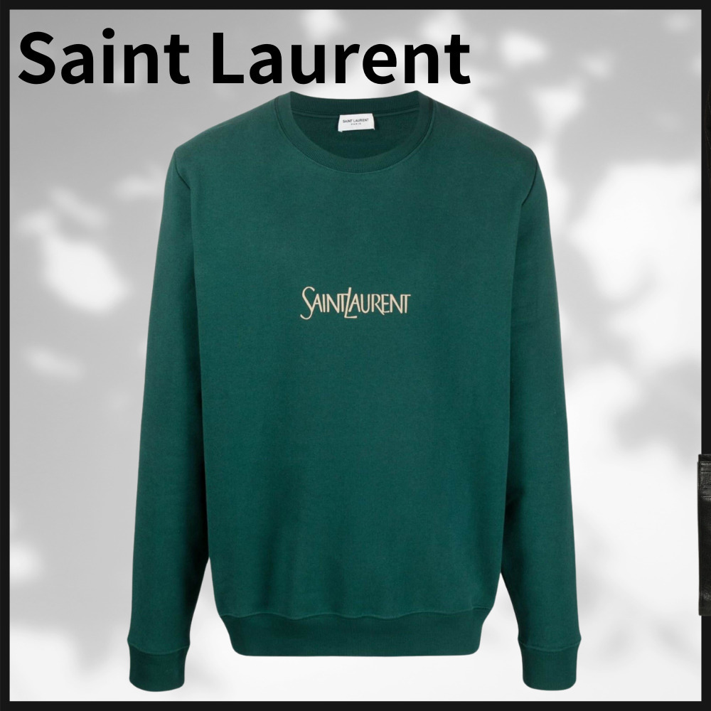 関税込★Saint Laurent ★ロゴプリントコットンスウェットシャツ