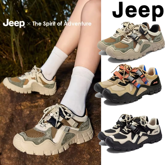 レザーJEEPダッドスニーカー レディース厚底美脚登山