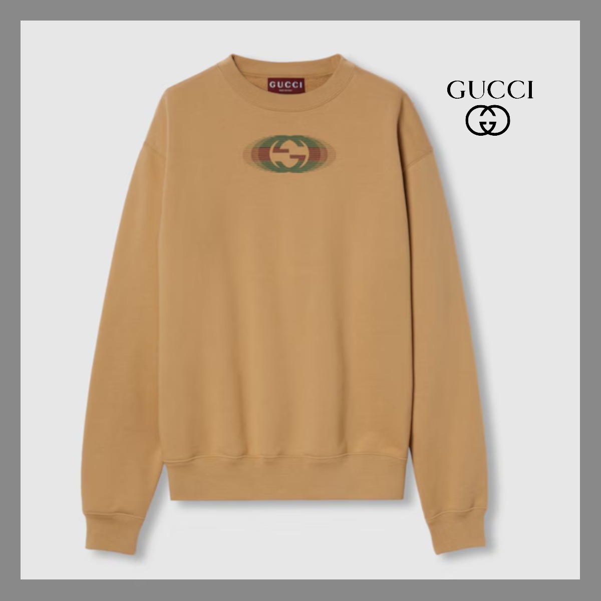 25SS 新作 グッチ コットンジャージースウェットシャツ キャメル