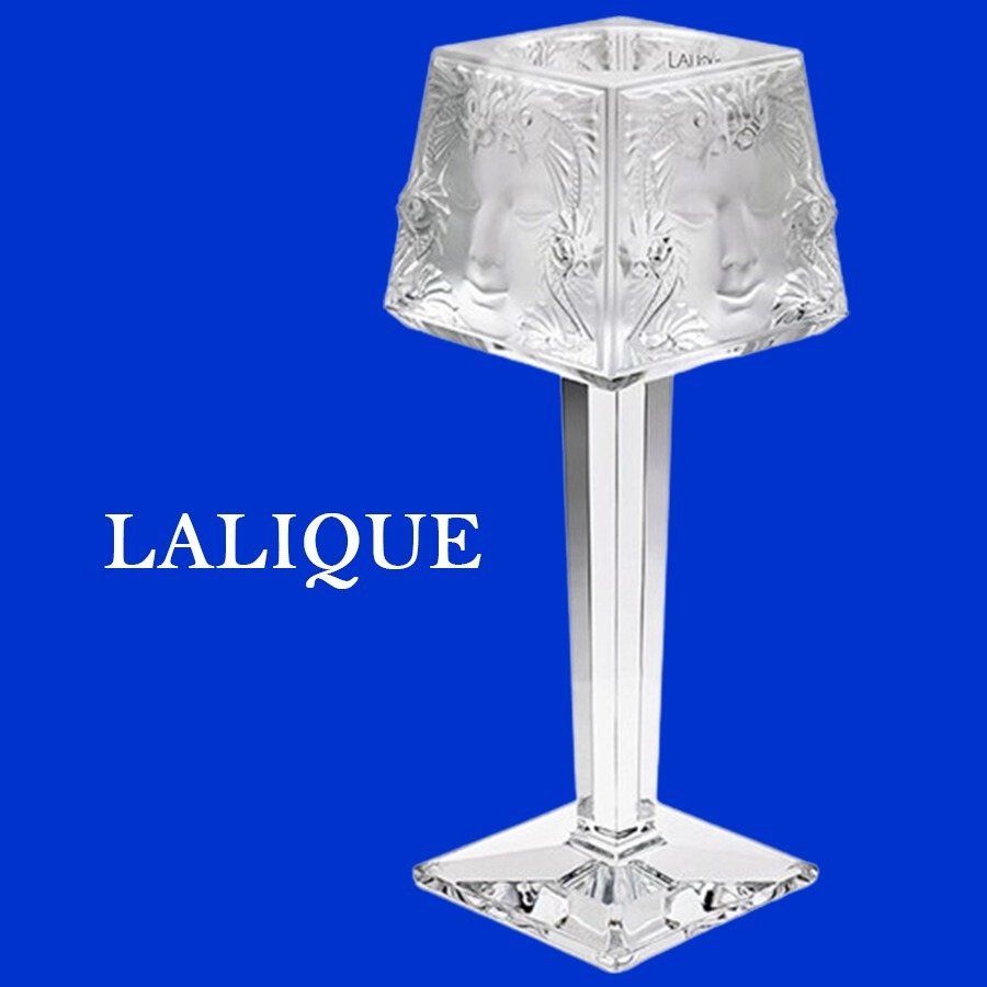 【 LALIQUE 】 Masque De Femme 奉献 ガラス工芸品 燭台スタンド LALIQUE】 Masque De Femme 奉献 ガラス工芸品 燭台スタンド