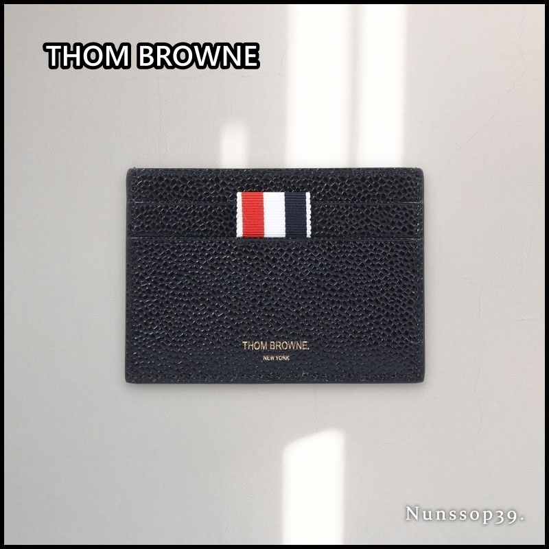 【THOM BROWNE】送料/関税込 PEBBLE GRAIN LEATHER CARD HOLDER