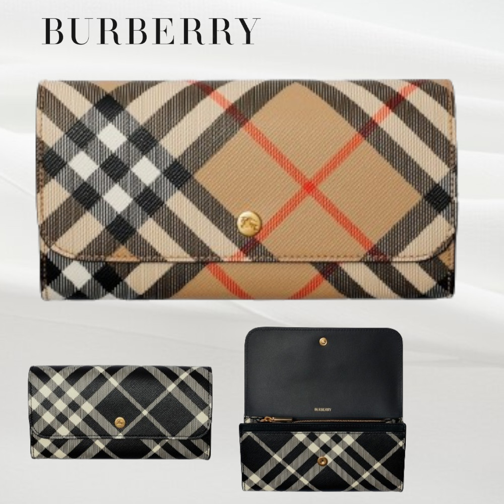 【Burberry】チェック コンチネンタルウォレット
