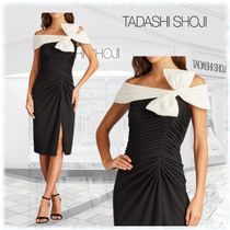 関税送料込【TADASHI SHOJI】ショート ドレス フリンジ ゴールド ペールピンク スパンコール フィット＆フレア ドレス｜TADASHI