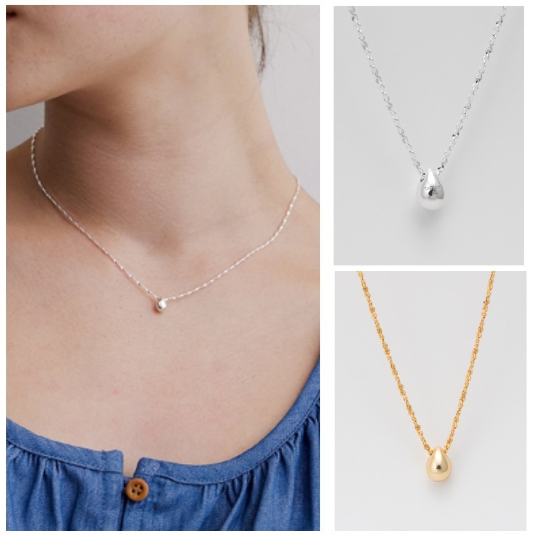 TATIANA☆[Silver925] Water Drop Pendant Necklace