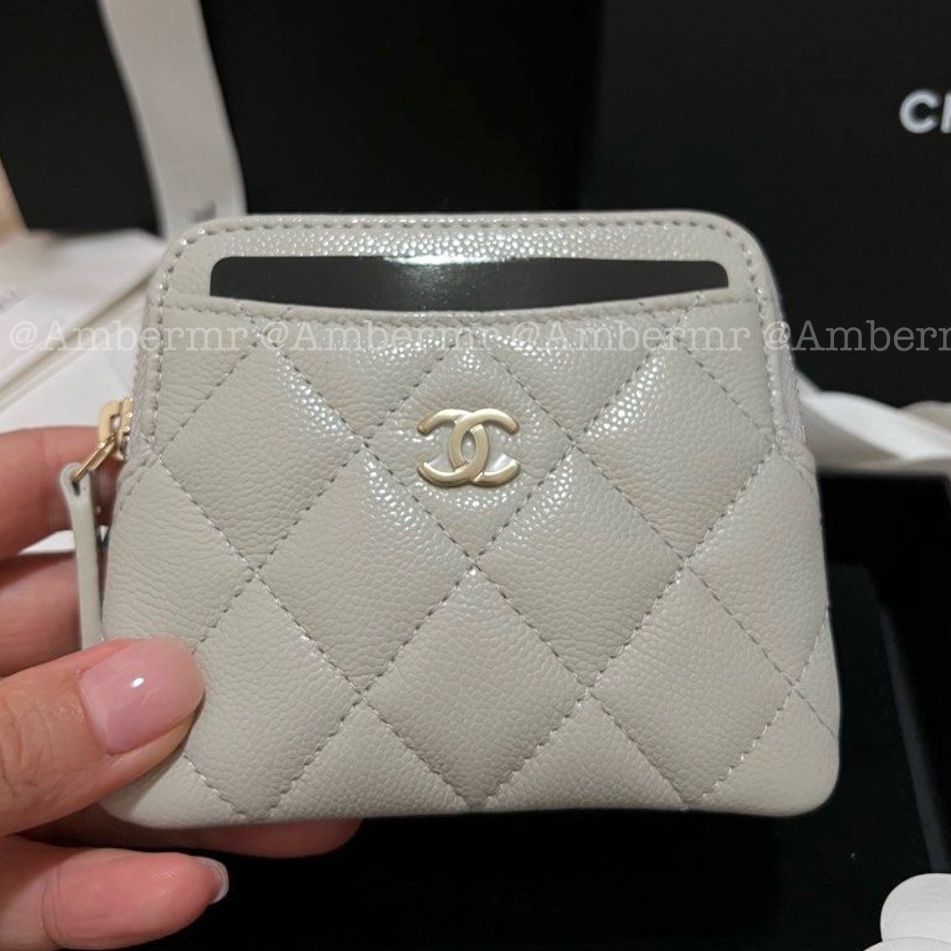 24SS CHANEL CC クラシックジップ付コインパース ゴールド金具