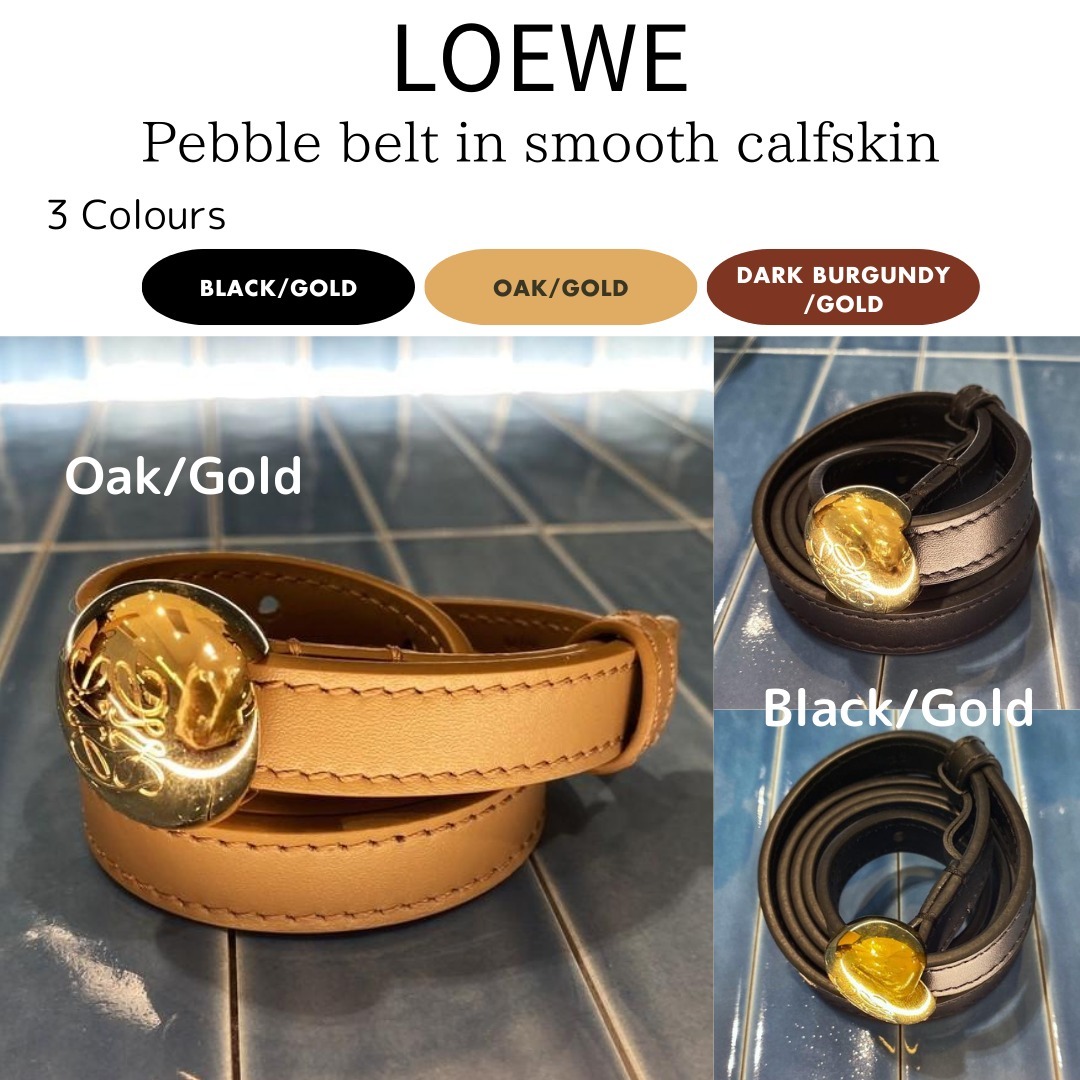 【直営店買付】LOEWE ぺブル ベルト スムースカーフ E619Z16X17