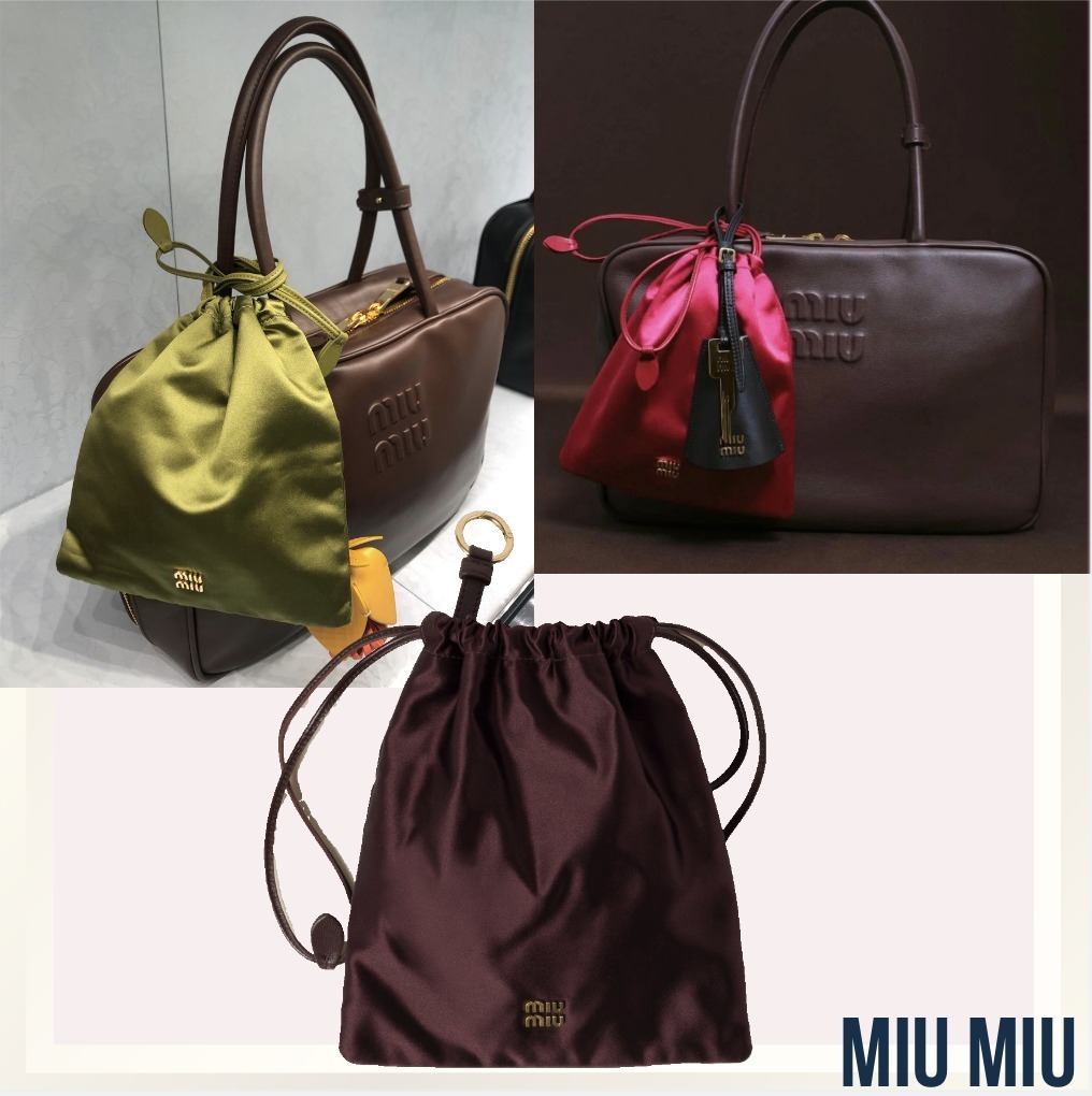 チャームとしても☆Miu Miu☆ダッチェス サテン クラッチバッグ