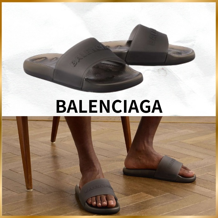 ♦BALENCIAGA♦ラバースライドサンダル エンボス