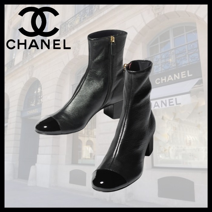 シンプルでかっこいいシルエット【CHANEL 】ショートブーツ