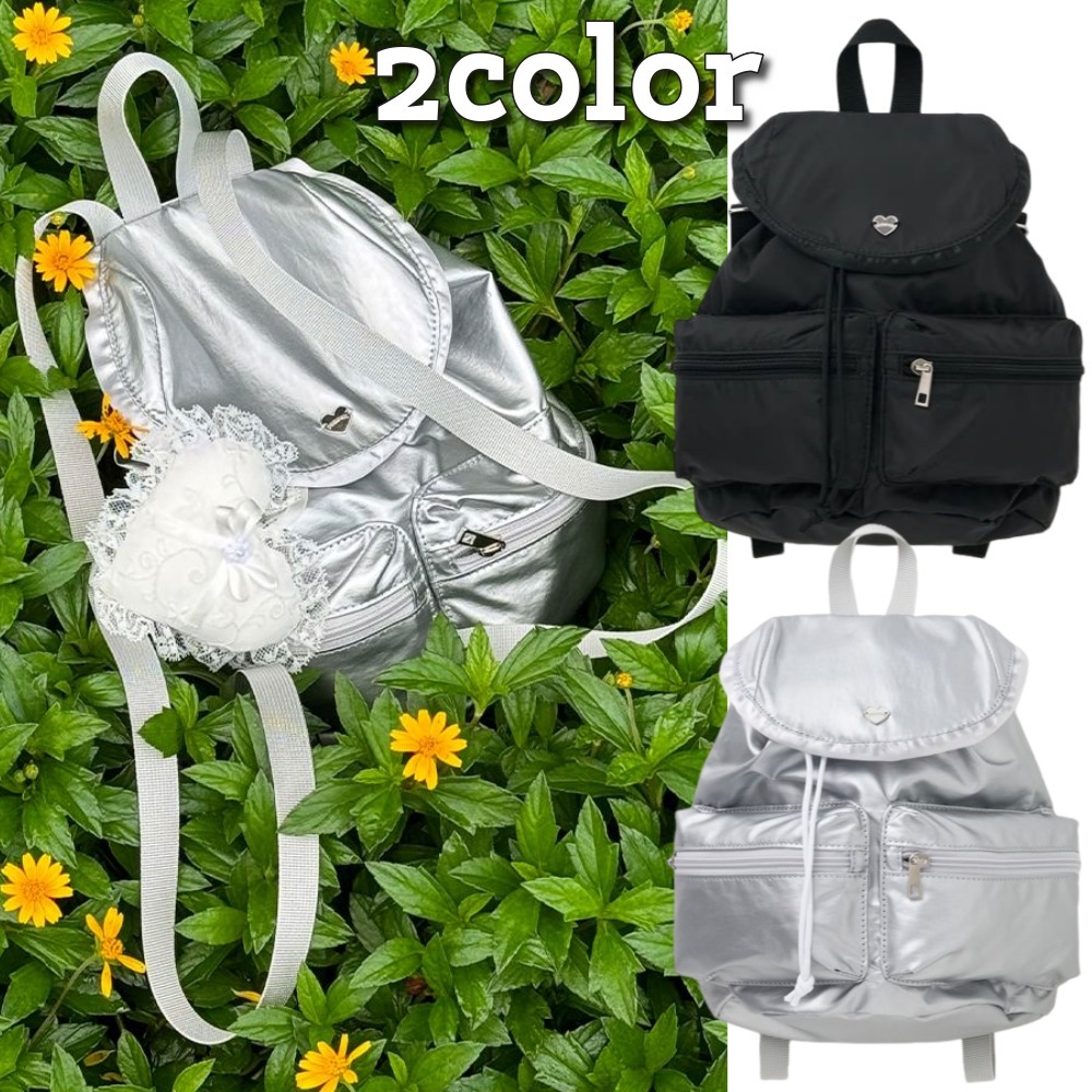 RONRON★韓国★人気★RUFFLE POINTED MINI BACKPACK 2色