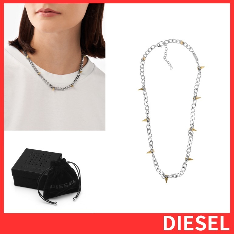 ★DIESEL★ロゴ ステインレス/ツートーン チェーン ネックレス