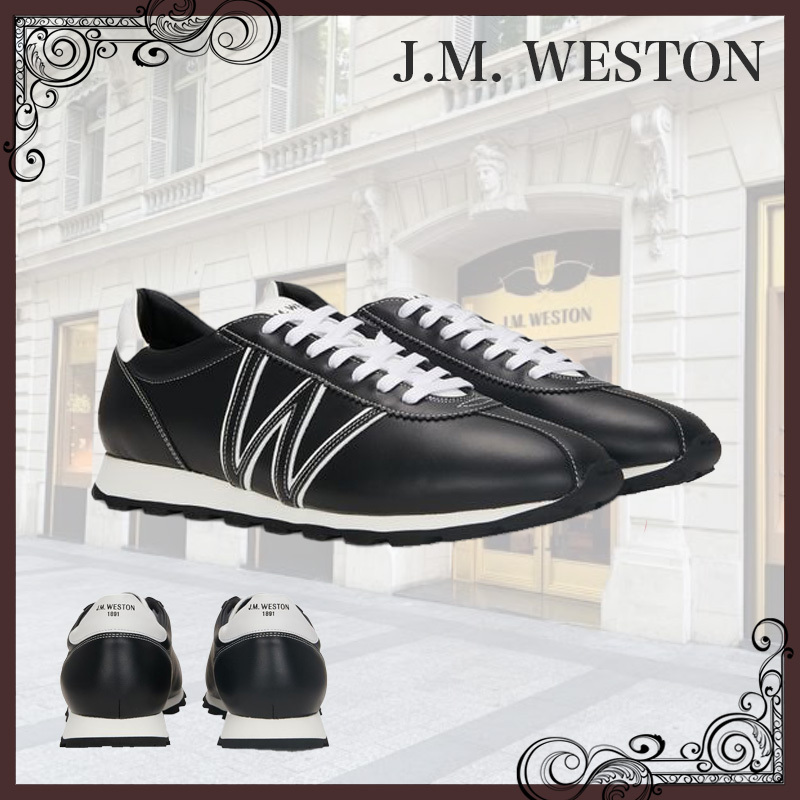 *J.M.WESTON*コントラストロゴレースアップシューズ スニーカー*