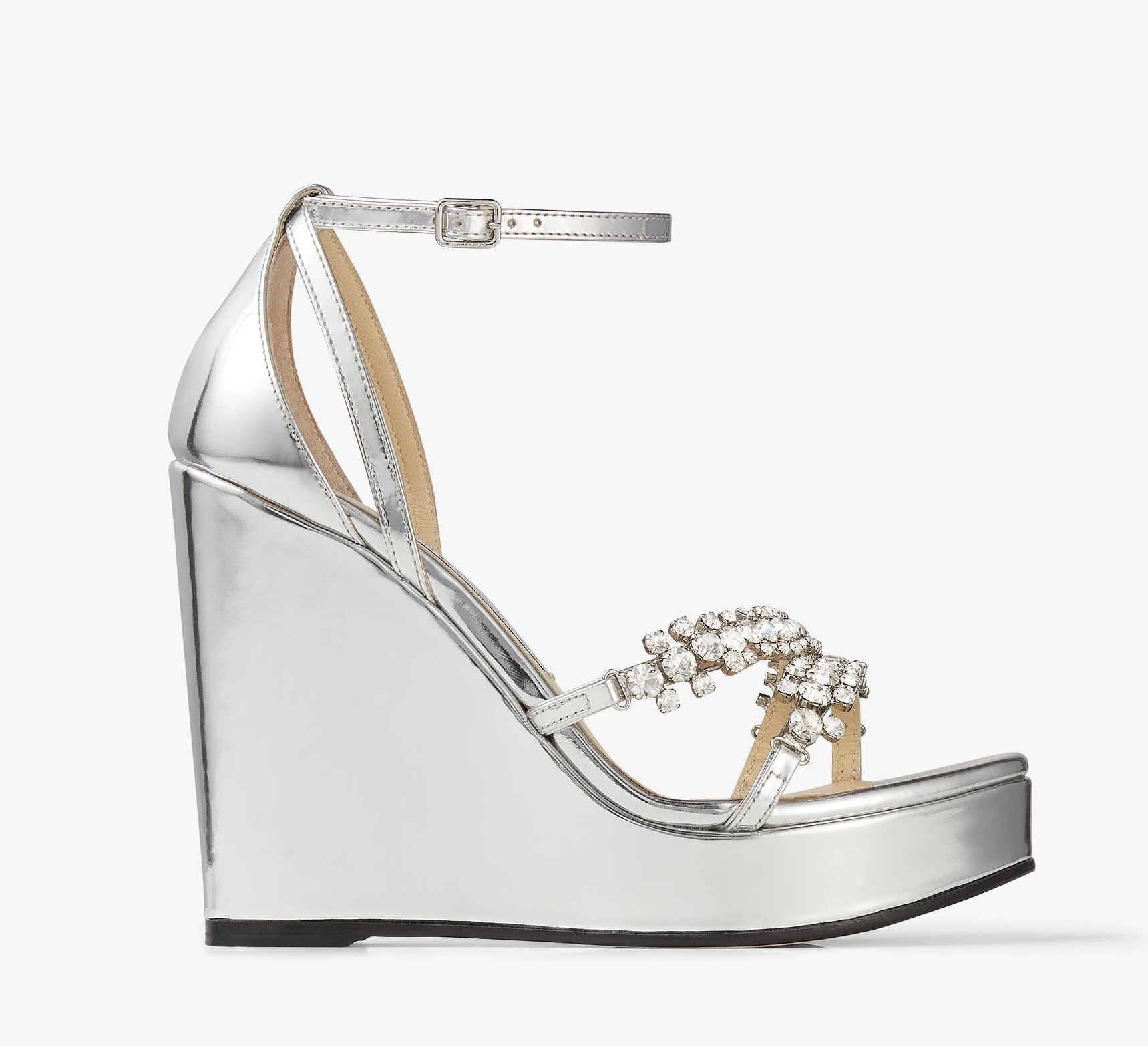 【Jimmy Choo】Bing ウェッジ120 クリスタルストラップ サンダル Jimmy Choo】Bing ウェッジ120 クリスタルストラップ サンダル