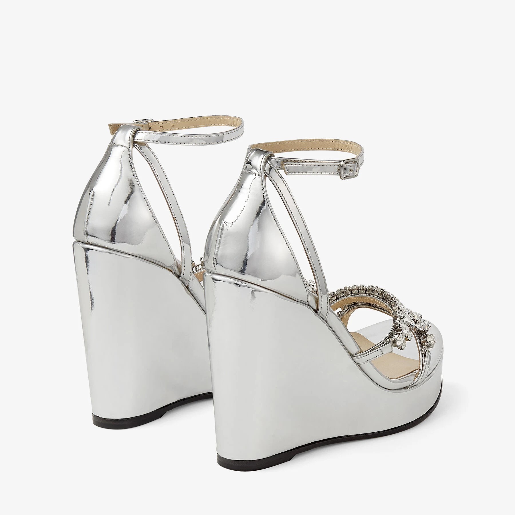 【Jimmy Choo】Bing ウェッジ120 クリスタルストラップ サンダル Jimmy Choo】Bing ウェッジ120 クリスタルストラップ サンダル