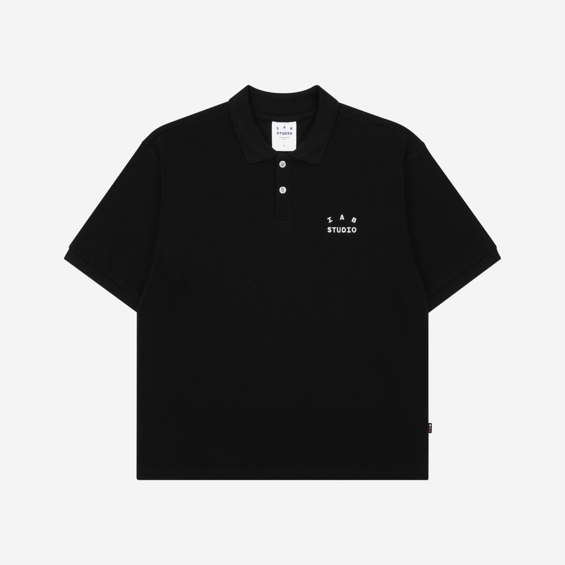 【IAB STUDIO】Cropped Pique Shirt Black Exclusive