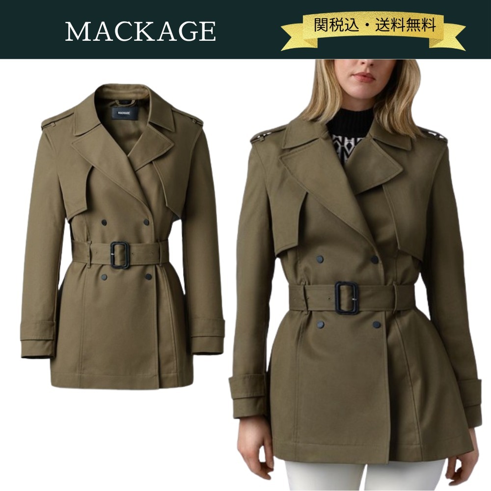 【関税・送料込】MACKAGE アドヴァ ベルト付き トレンチコート