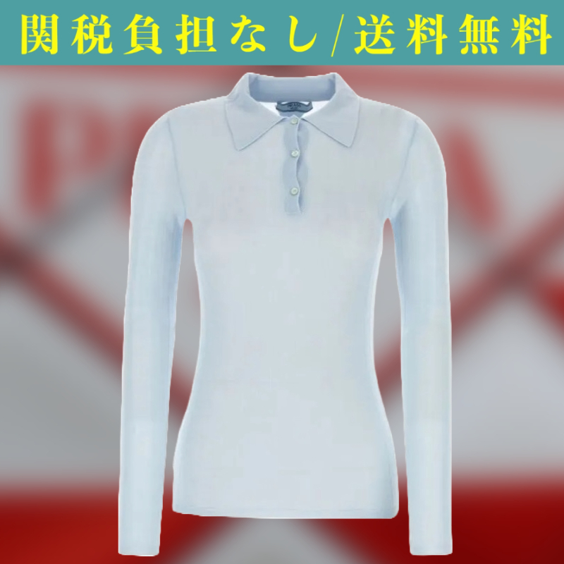 関税負担なし☆PRADA カシミヤxシルク ポロシャツ