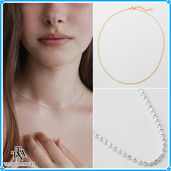 【TATIANA】Basic Ball Chain Necklace NZ2415〜ネックレス