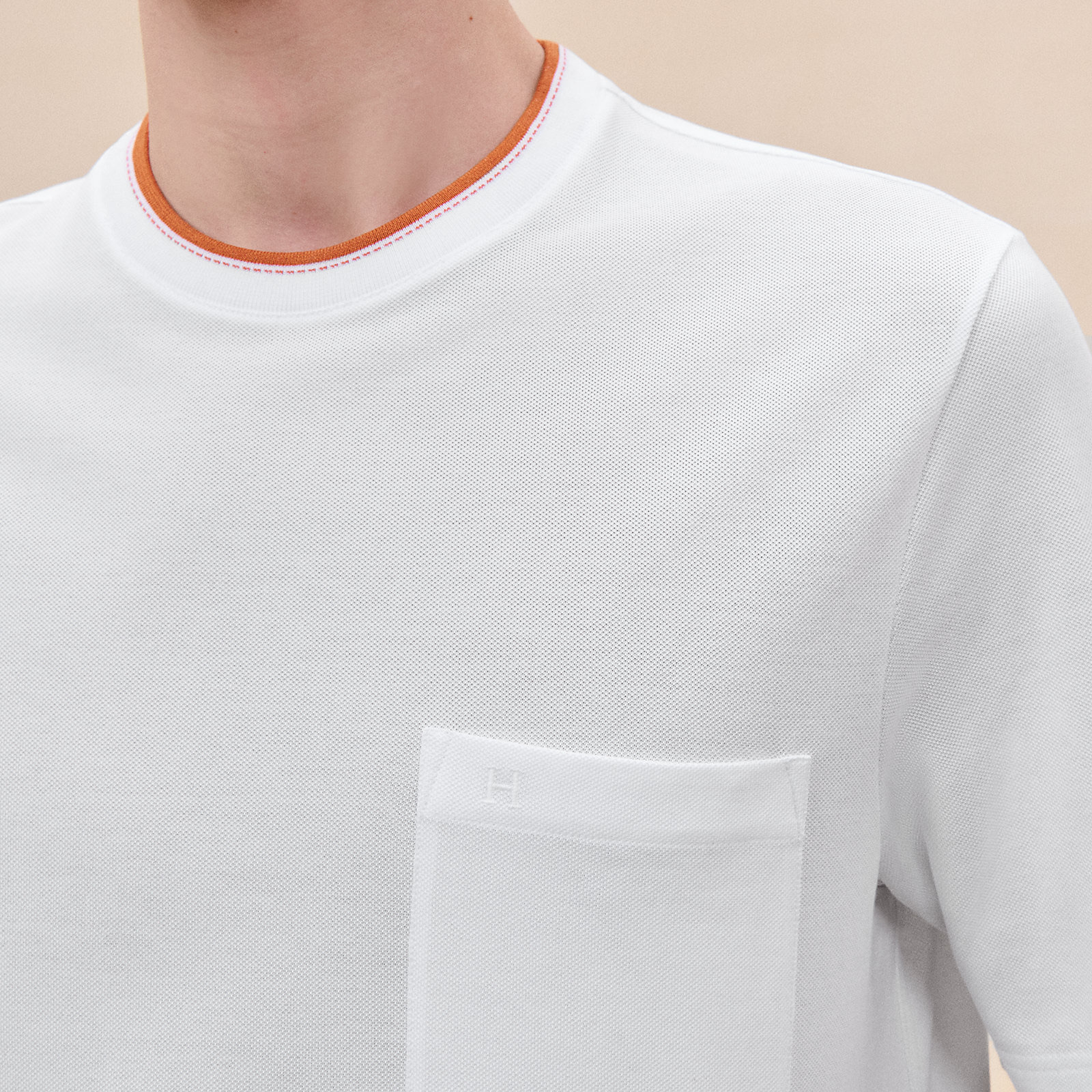 HERMES Tシャツ《サドルステッチ》ホワイト コットン DHL 直営店