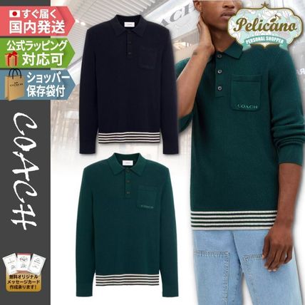 グリーン（緑）系 Coach(コーチ) ニット・セーター(メンズ